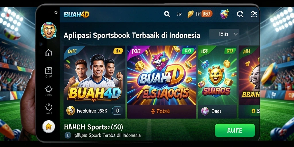 Tampilan antarmuka pengguna BUAH4D dengan fitur taruhan olahraga.