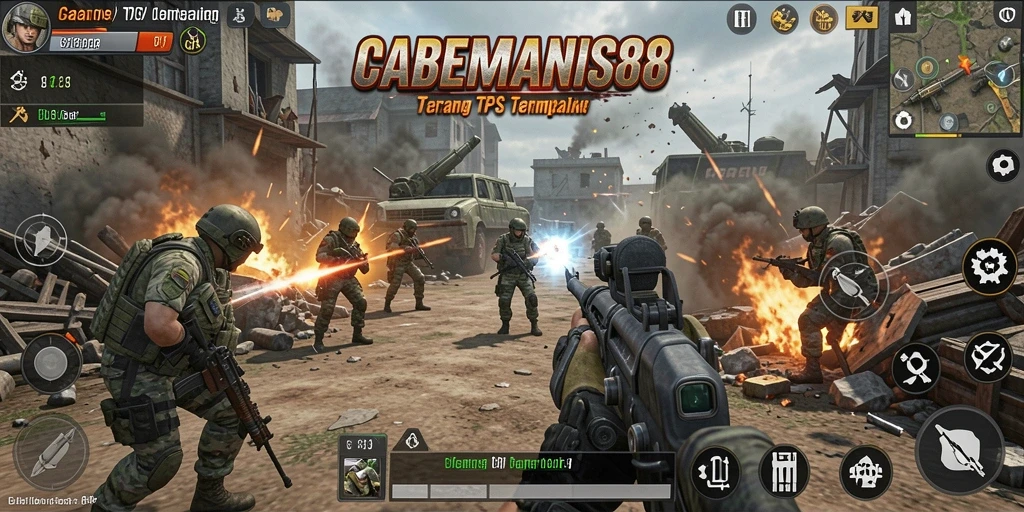 Tampilan gameplay menarik dari CABEMANIS88 dengan aksi tempur TPS.