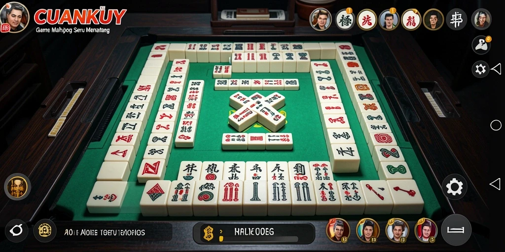 Tampilan antarmuka permainan Mahjong yang menarik dalam CUANKUY.
