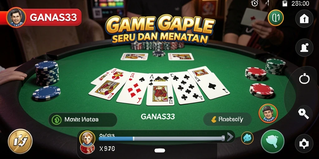 Screenshot GANAS33 menampilkan aksi seru permainan Gaple.