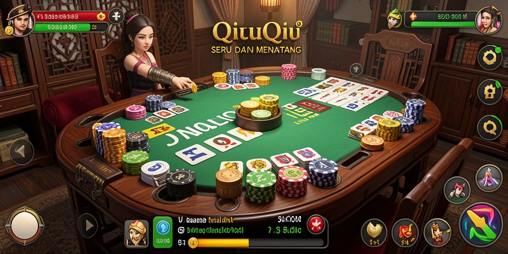 Tampilan menarik dari gameplay QiuQiu yang mendebarkan.