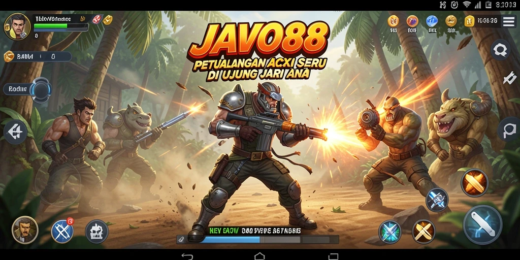 Screenshot menunjukkan aksi mendebarkan dalam permainan JAVO88.