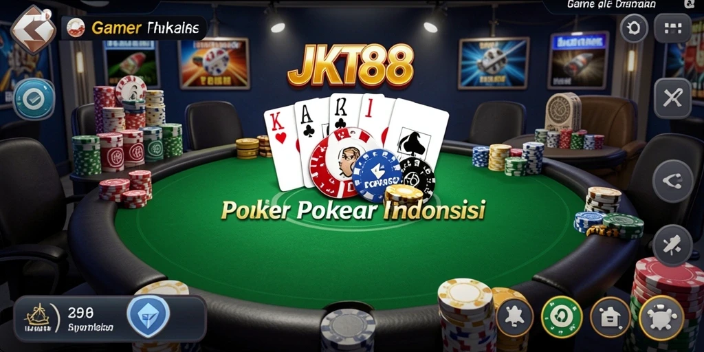 Screenshot menampilkan gameplay poker yang seru dan interaktif.
