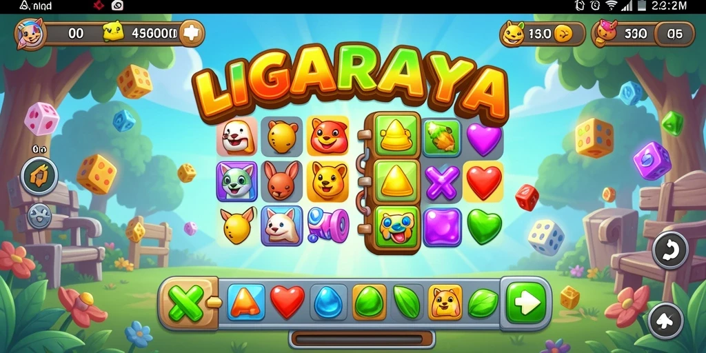 Tampilan gameplay LIGARAYA yang penuh warna dan mengasyikkan.