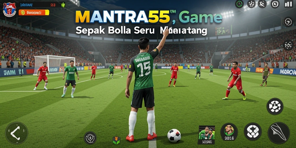 Tampilan seru dari gameplay sepak bola MANTRA55.