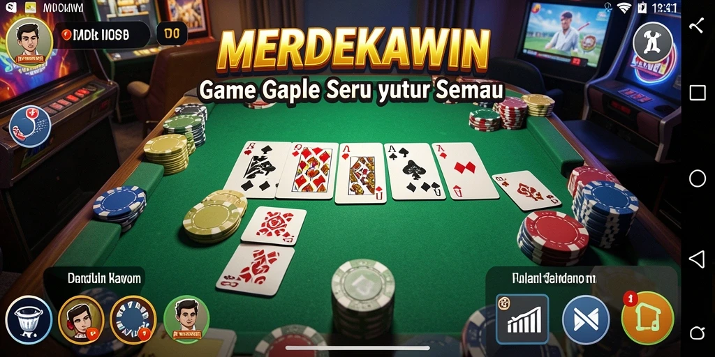 Tampilan menarik dari gameplay Gaple di MERDEKAWIN.