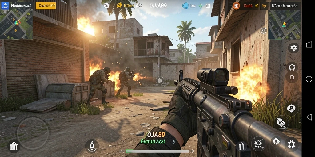 Tampilan gameplay seru dan menegangkan dalam OJA89.