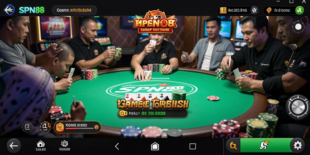 Tampilan menarik gameplay Poker di SPN88.