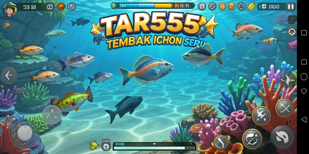 Tangkapan layar TAR555 menunjukkan aksi seru menangkap ikan.